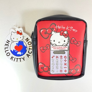 【三麗鷗Hello Kitty】KT19-RE touch 掛勾方型零錢包 萬用包 手機包 手機萬用包 收納包 化妝包