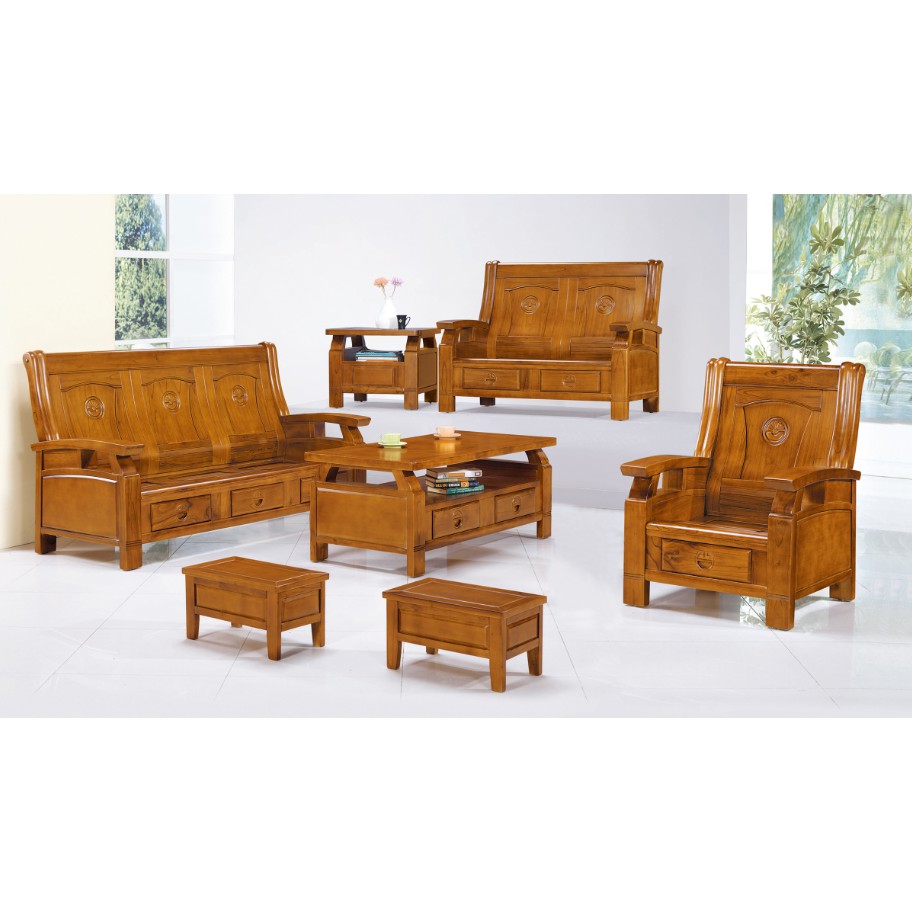 中國風復古柚木椅全組(含茶几) 組椅 木頭沙發 實木沙發 木板椅 316型