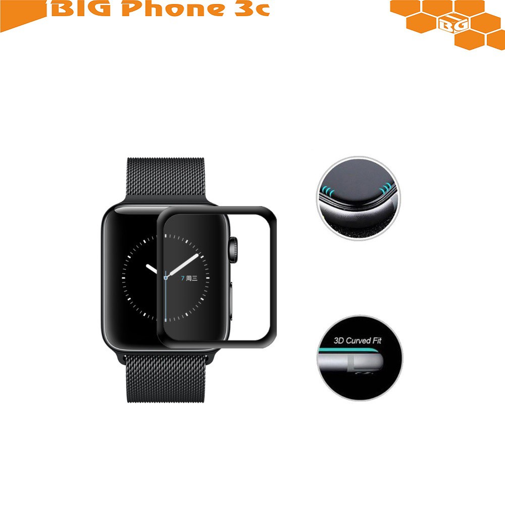 BC【曲面全膠鋼化】Apple Watch Series 3代 / 38mm 42mm 手錶 滿版 鋼化 強化玻璃保護貼