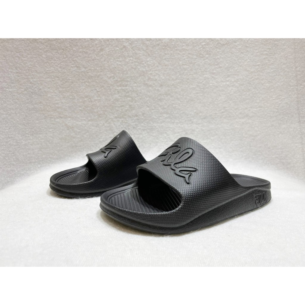 FILA Sleek Slide 中性款黑色休閒涼拖鞋 4S326U000