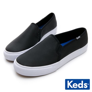 【Keds】DOUBLE DECKER 經典皮革舒適休閒便鞋-黑 (9191W132630)