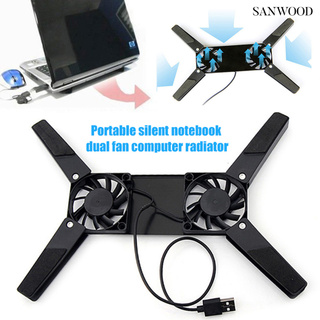 sanwood 手機靜音筆記本雙風扇電腦提供無線支架墊外置物