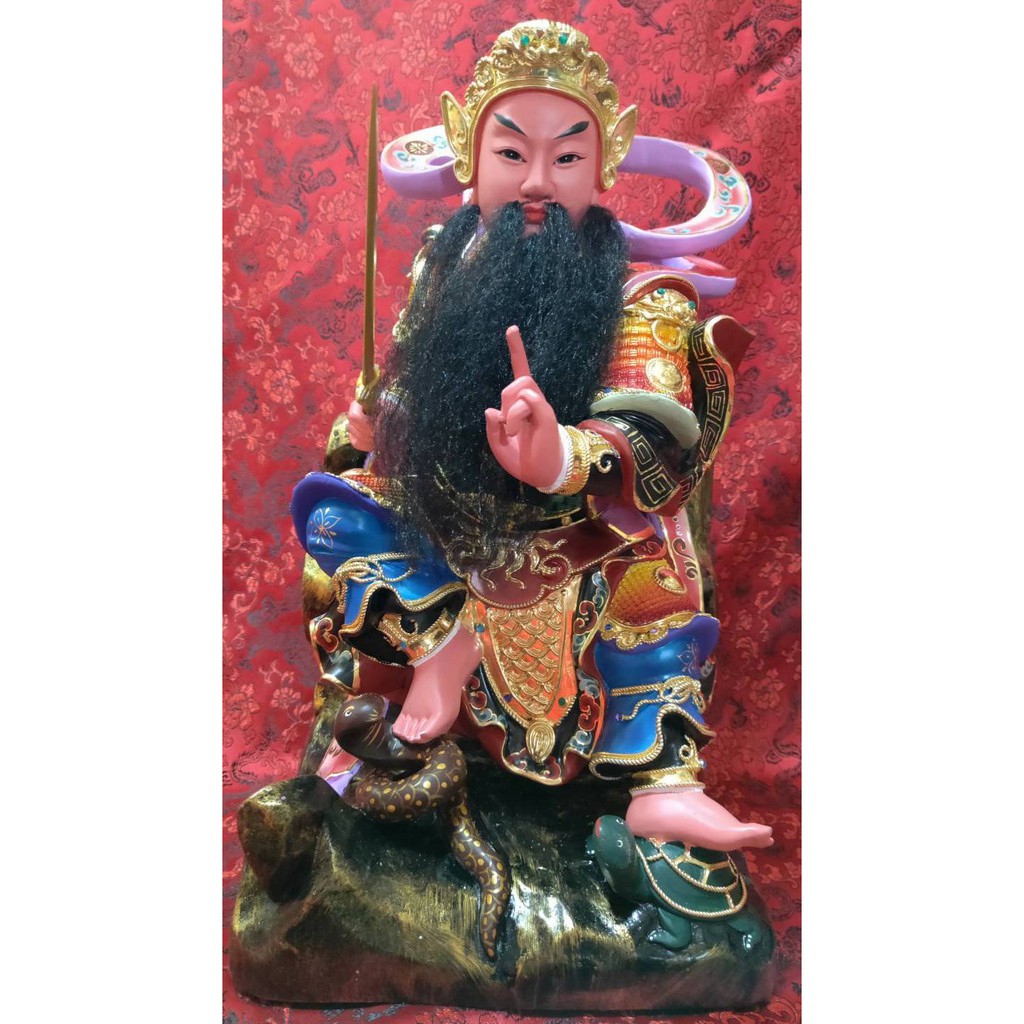 樟木雕 漆線 安金 1尺3  尺3 玄天上帝 上帝公 神尊 神像