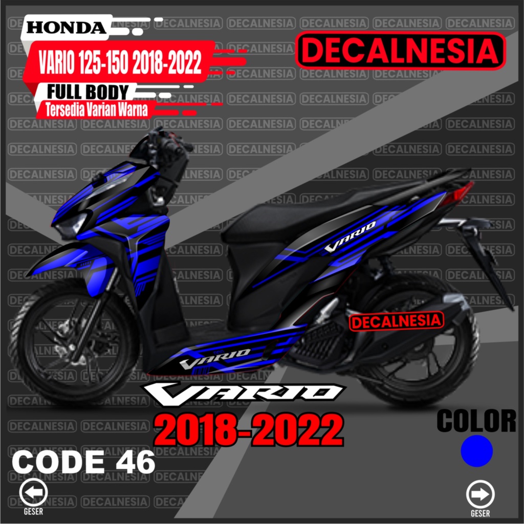 HONDA 貼紙貼花 Vario 全身全新 150 125 年 2018 2019 本田摩托車貼紙 2020 Dekal