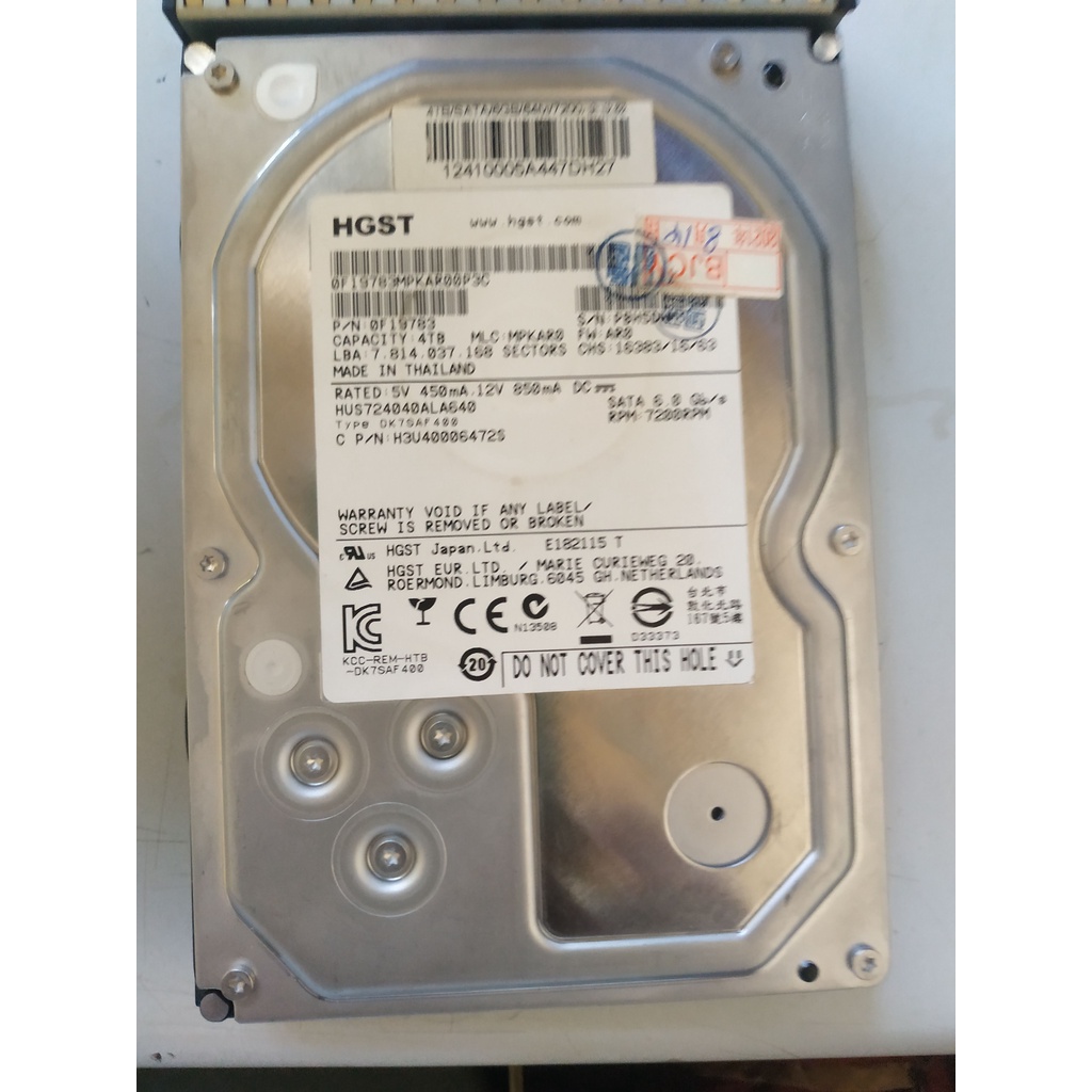 日立 HGST HUS724040ALA640 64M 7200RPM SATA3 4TB 3.5吋企業級硬碟
