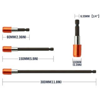 臺灣發貨 3支裝 快脫連接桿 標準接頭1/4"/2分 6.35mm 電鑽 快脫接頭 帶磁性 延長桿 起子延長桿 電動起子