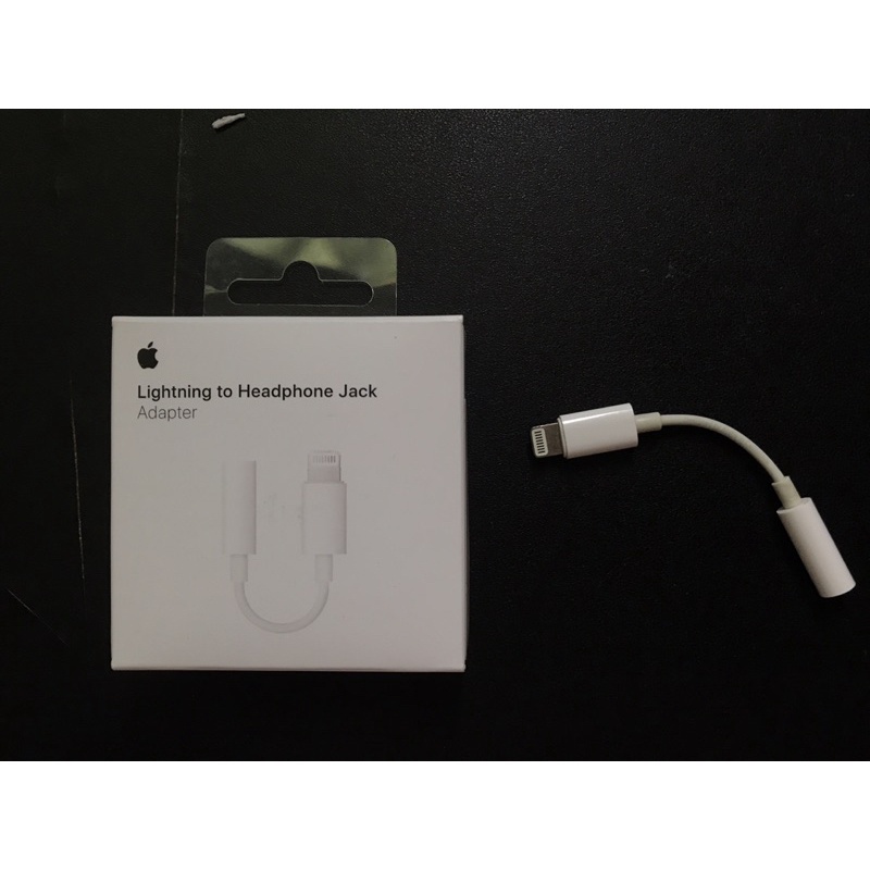 apple原廠lightning轉3.5mm耳機插孔轉接器（二手，附盒子）