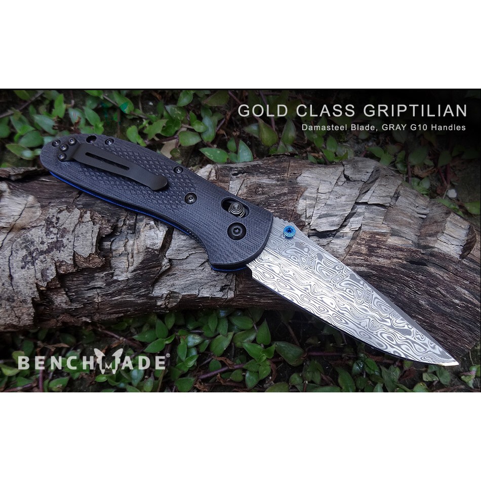 Benchmade Griptilian戰術黑灰G10柄大馬士革鋼折刀 國際版/GOLD CLASS限量187PCS