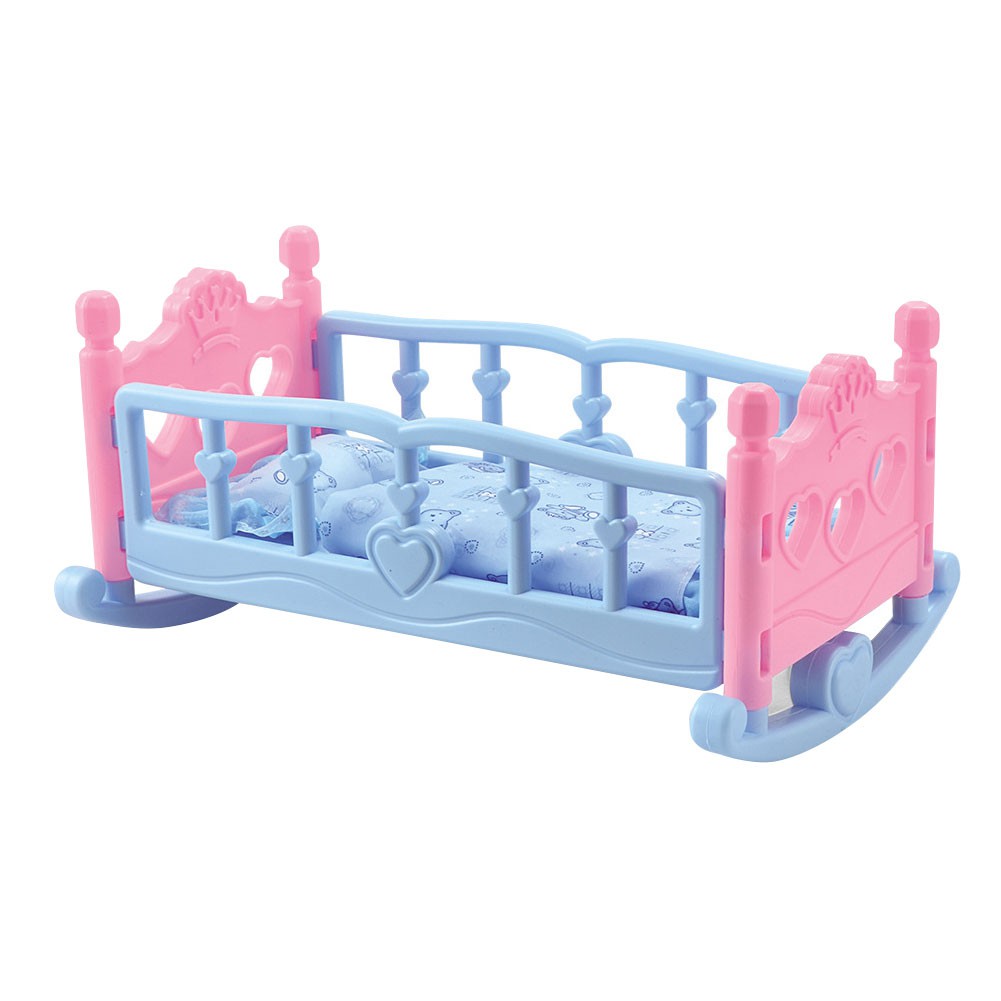 SHIN@兒童女孩大號過家家玩具床公主娃娃玩具搖床吊床仿真嬰兒床