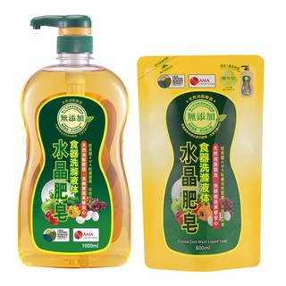 南僑水晶肥皂食器洗滌液体瓶裝1000ml/補充包800ml