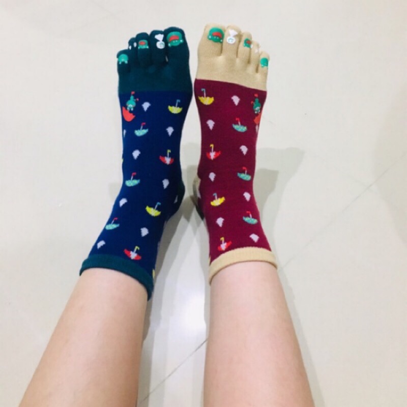 （現貨）日本帶回 超舒服 女款 青蛙🐸 五指襪 22-24cm 四入組