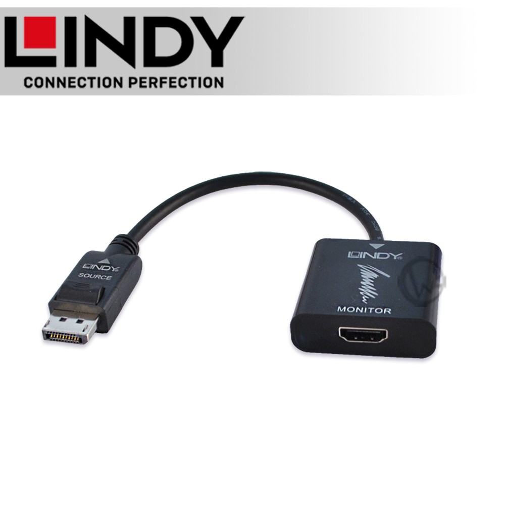 LINDY 林帝 主動式 DisplayPort to HDMI 4K/60Hz轉接器(41068)