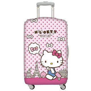 LOQI行李箱外套【Kitty巴黎鐵塔】行李箱保護套、防刮、高彈力