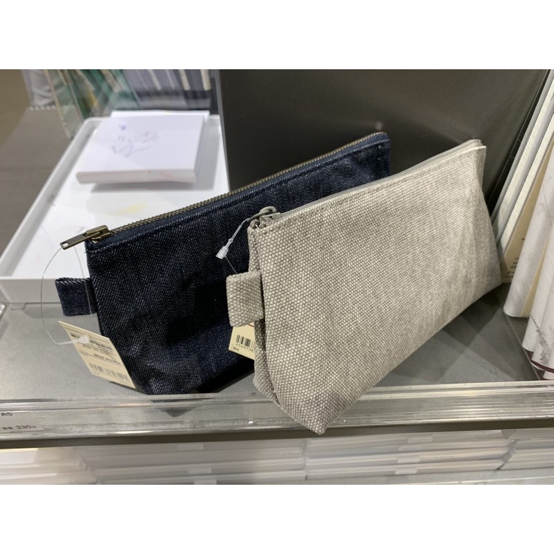 現貨 全新品 MUJI 無印良品 丹寧筆袋 帆布筆袋 筆袋 鉛筆盒 帆布 丹寧 米 深藍 文具 收納 收納袋 無印