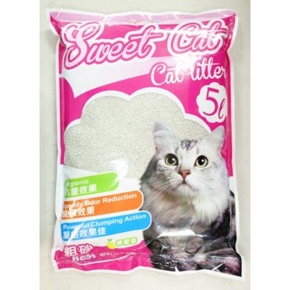 優旺寵物 Sweet Cat檸檬香性《粗砂》粗貓砂 5L(約3.8公斤)/粗沙/粗礦砂抗菌/脫臭/凝結-優惠價-