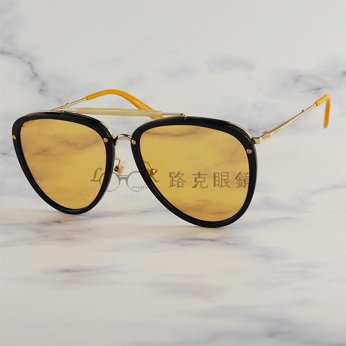 【LOOK路克眼鏡】Gucci 太陽眼鏡 飛官 復古款 GG0672S 002