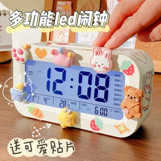 ♠﹍✤臺灣熱銷 鬧鐘學生夜光鬧鈴創意簡約充電多功能靜音臥室床頭貪睡兒童電子鐘