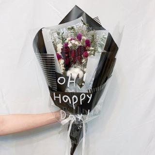 Oneday X晞 製花所英文包裝乾燥花束大地色系乾燥花情人節花束新娘捧花生日花束 蝦皮購物