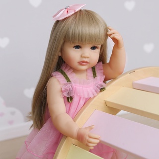 55CM 矽膠模擬公主洋娃娃 手創玩偶娃娃 模擬娃娃嬰兒 重生娃娃 女孩過家家早教培訓生日禮物 月嫂培訓娃娃小女孩玩具玩