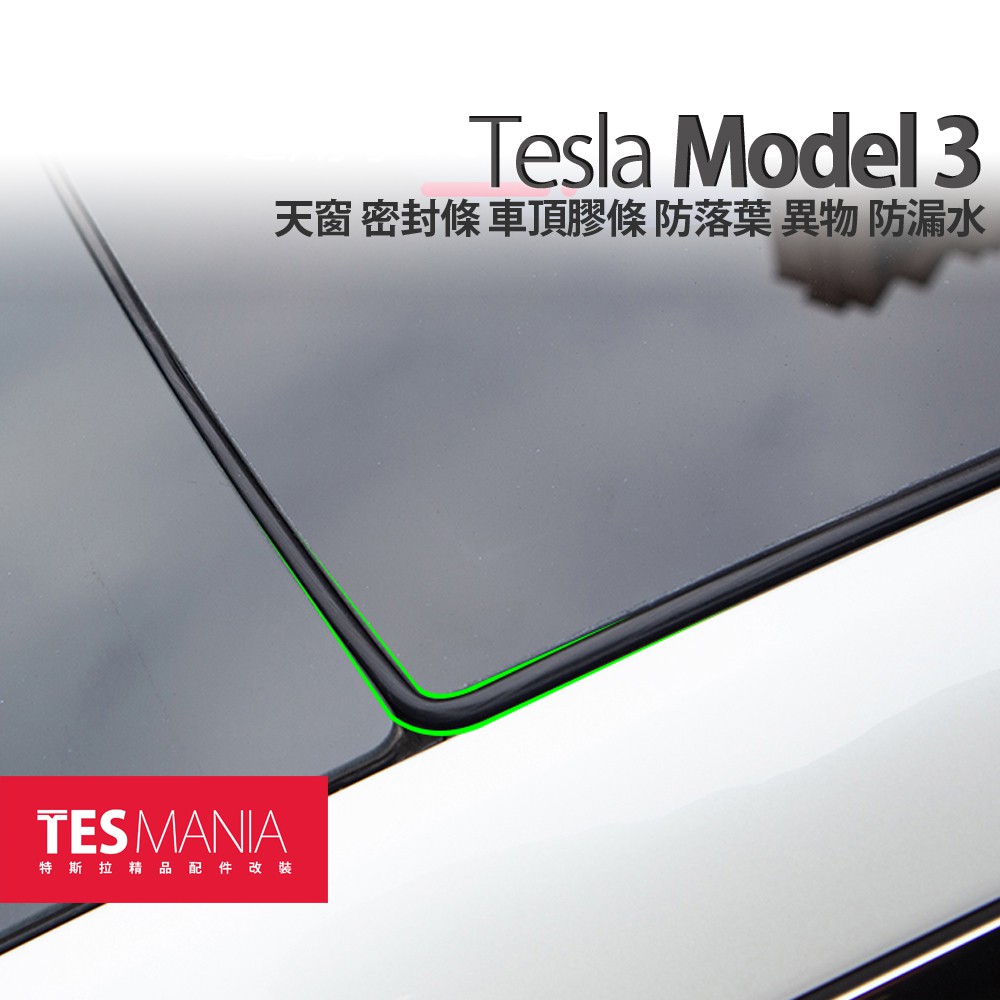 特斯拉 Tesla Model 3 專用 天窗 密封條 車頂膠條 矽膠 防落葉 異物 防漏水 Model3 改裝