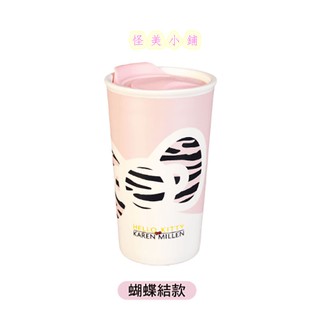 【怪美小鋪】現貨限量7-11 Hello Kitty三美聯名跨界【雙層陶瓷隨行杯】(蝴蝶結款) 扣押式杯蓋陶瓷杯