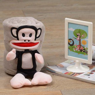 Paul Frank 灰色 粉色 造型珊瑚絨毯 免運