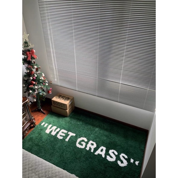 實拍免運 有影片 IKEA 宜家 聯名 造型 草地 wet grass 地毯 off white 腰果花 客廳 室內