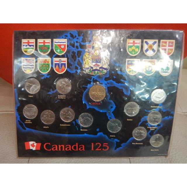 ☆孟宏館☆1992年加拿大125週年紀念套幣共13枚一組