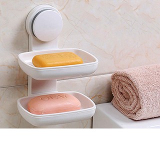 強力貼吸盤雙層肥皂架 ESH85 免鑽免釘 無痕魔力貼 免打孔 浴室廚房收納