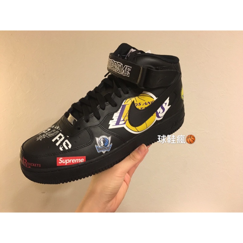 『球鞋瘋』Nike Air Force 1 x Supreme NBA 黑色 聯名 AQ8017-001 us-10