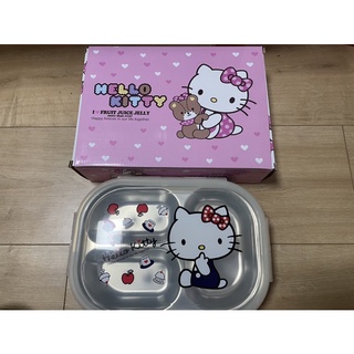 Hello Kitty 304不鏽鋼保鮮盒 兒童餐盒 三層保鮮盒 分隔保鮮