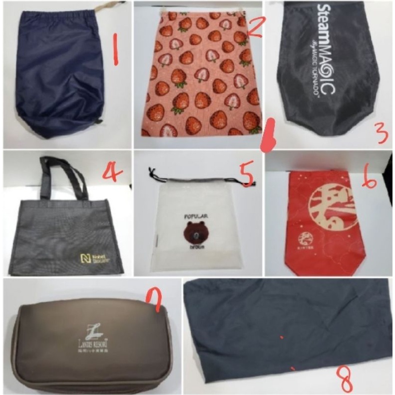 8個收納袋 購物袋 合售😊陽明山中國麗緻 化妝包/中型 草莓 收納袋 等