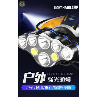 強光頭燈 T6 LED+COB頭燈 T6頭戴式頭燈 防水超亮泛光燈