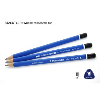 STAEDTLER施德樓 Ergosoft 全美藍桿鉛筆-加寬3MM 12支紙盒裝(MS151)