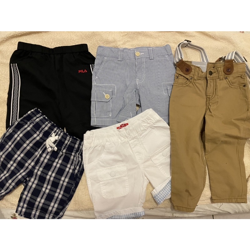 全新專櫃品牌2t小男童褲POLO、why&amp;1/2、FILA、Carter’s