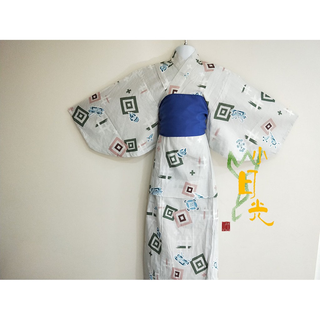 小日光工作室 可愛白底方塊款男童浴衣浴衣出租兒童浴衣出租兒童服飾日本服飾和服 蝦皮購物