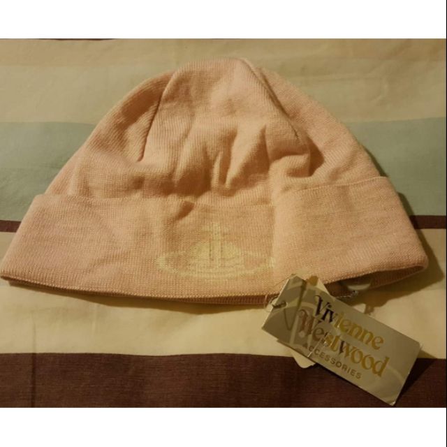 全新Vivienne Westwood大Logo粉紅針織帽