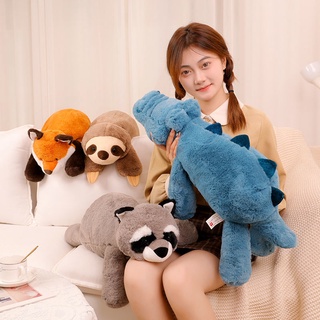 【❤️限時促銷❤️】卡通可愛趴趴公仔浣熊樹懶鱷魚狐狸毛絨玩具睡覺抱枕玩偶禮物女生