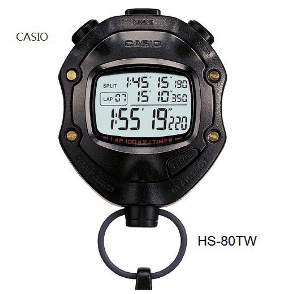 CASIO 專業碼表 HS-80TW教練專用 1/1000秒馬錶 200筆圈數/ HS-80TW 二手出清