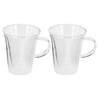 【yu living】隔熱把手雙層玻璃杯二件組 茶杯 水杯 咖啡杯 (200ml) [折扣碼現折]