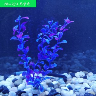 仿真水草水族箱配件金魚缸龜缸布景仿真朔料水草4節紫色過江龍ghuv 蝦皮購物