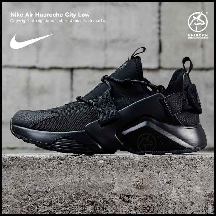 Nike Air Huarache City Low 耐吉華萊士五代跑鞋經典黑色黑武士鞋男款運動休閒慢跑鞋 蝦皮購物