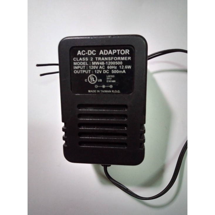 非電子式的 12V 500mA 變壓器 輸入 110V - 120V 變壓器  工程用配接用  無DC插頭