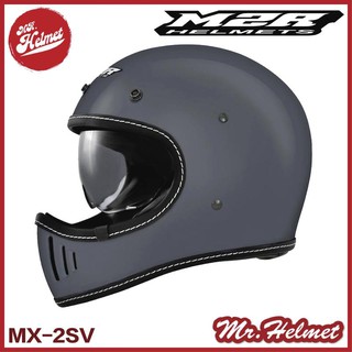 【安全帽先生】M2R 安全帽 山車帽 MX-2SV 素色 水泥灰 全罩 MX2SV 復古安全帽 越野帽 哈雷