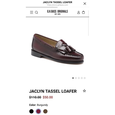 （保留賣場）全新Weejuns G.H. BASS Jaclyn Tassel Loafer 樂福鞋 6.5號 酒紅色