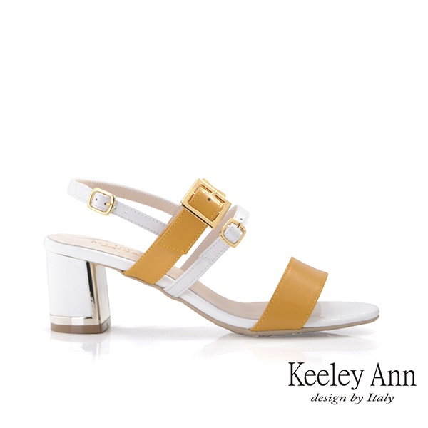 Keeley Ann 撞色寬帶粗跟涼鞋(1324032)