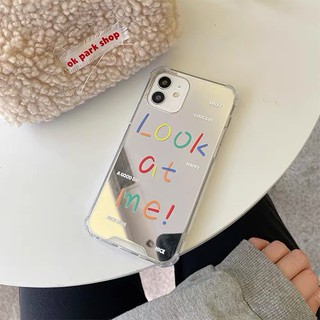 :::STST專業代購:::清新小眾 iPhone 電鍍鏡面LOOK AT ME 手機殼
