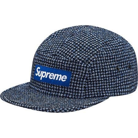 【紐約范特西】現貨 2017FW Supreme Boucle Houndstooth Camp Cap 格紋藍五分帽