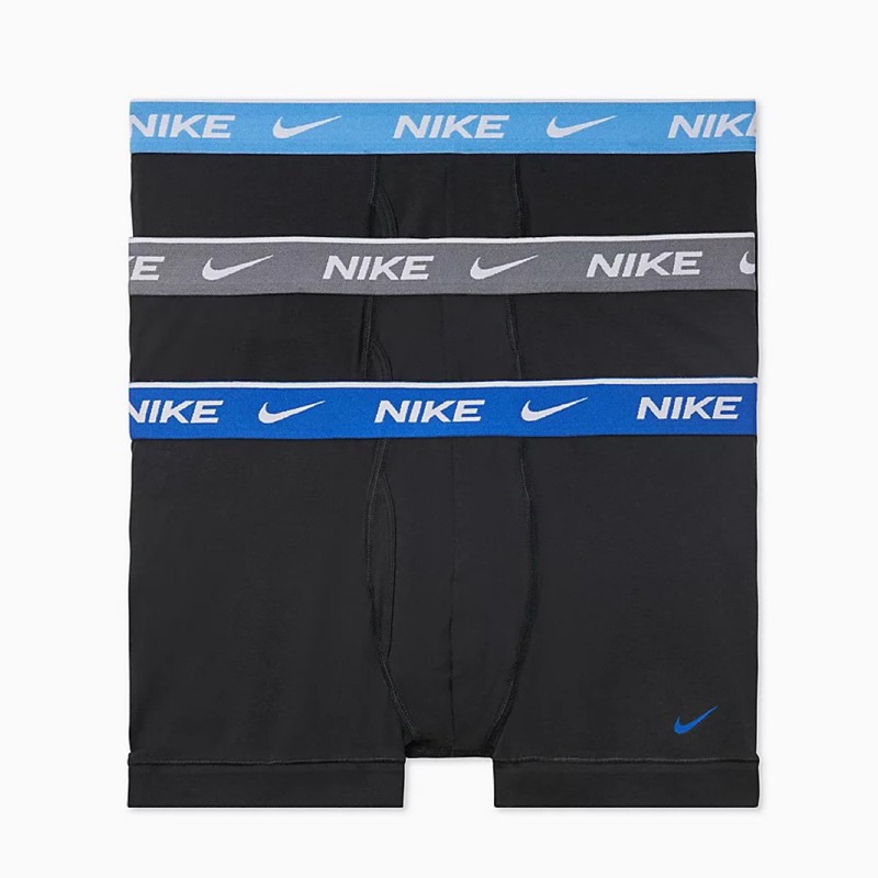 現貨｜Nike Underwear Men's Boxer Briefs (3Pack)男子成人合身四角內褲 藍 灰 蝦皮購物