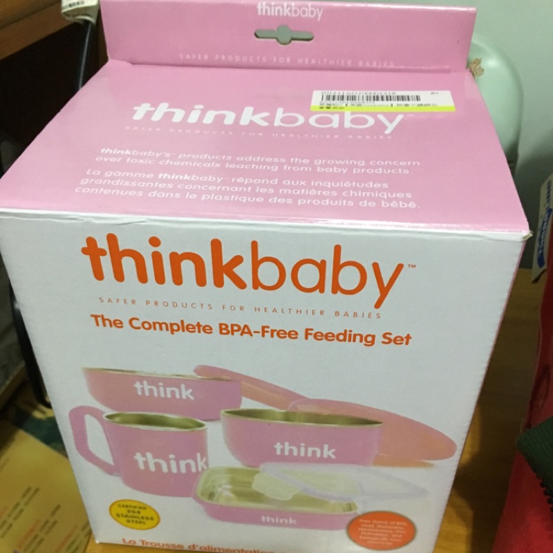 thinkbaby 無毒不鏽鋼餐具組 粉紅色